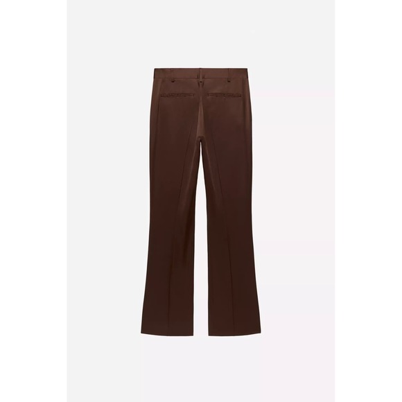 Zara Ludovic de Saint Sernin Brown Satin Flared Trousers Mens 30 0706/602/700 - Picture 3 of 10